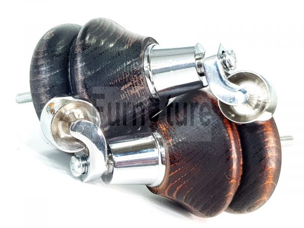 4x Turned Wood Furniture Castor Leg M8 Replacement Feet Chairs Stools Sofa 140mm - Image 4