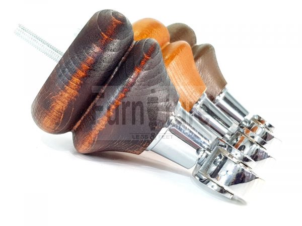 4x Turned Wood Furniture Castor Leg M8 Replacement Feet Chairs Stools Sofa 140mm - Image 5
