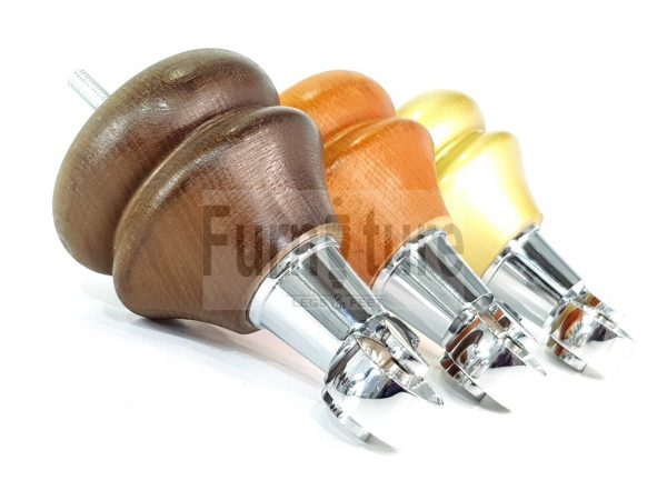 4x Turned Wood Furniture Castor Leg M8 Replacement Feet Chairs Stools Sofa 140mm - Image 6