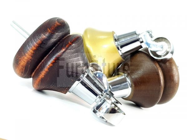 4x Turned Wood Furniture Castor Leg M8 Replacement Feet Chairs Stools Sofa 140mm - Image 8