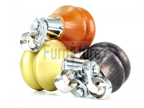 4x Turned Wood Furniture Castor Leg M8 Replacement Feet Chairs Stools Sofa 140mm - Image 9