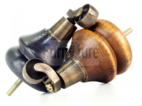 4x Turned Wood Furniture Castor Leg M8 Replacement Feet Chairs Stools Sofa 140mm - Image 4