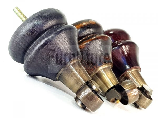 4x Turned Wood Furniture Castor Leg M8 Replacement Feet Chairs Stools Sofa 140mm - Image 5