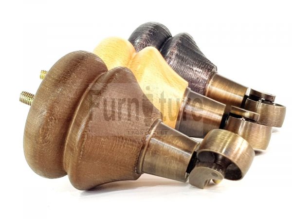 4x Turned Wood Furniture Castor Leg M8 Replacement Feet Chairs Stools Sofa 140mm - Image 6