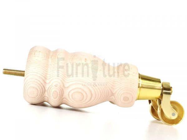 4x Turned Wood Furniture Castor Leg M8 Replacement Feet Chairs Stools Sofa 200mm - Image 10