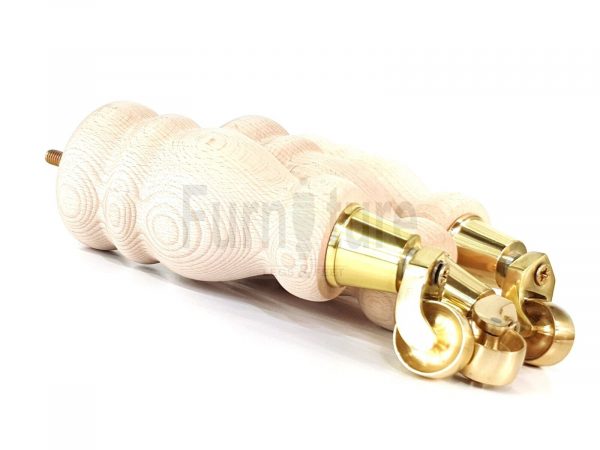 4x Turned Wood Furniture Castor Leg M8 Replacement Feet Chairs Stools Sofa 200mm - Image 3