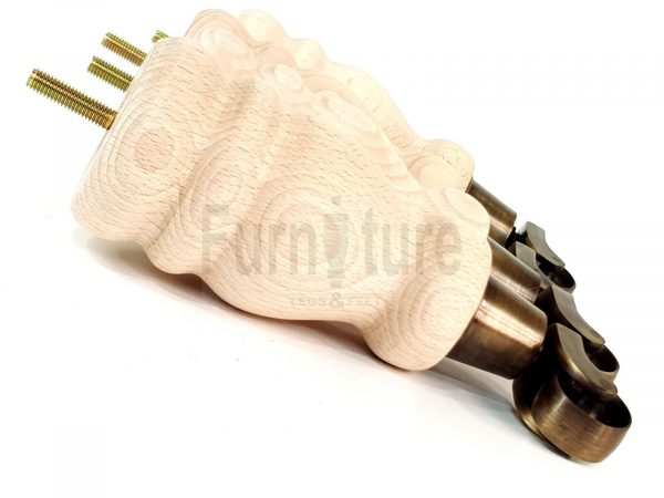 4x Turned Wood Furniture Castor Leg M8 Replacement Feet Chairs Stools Sofa 200mm - Image 4