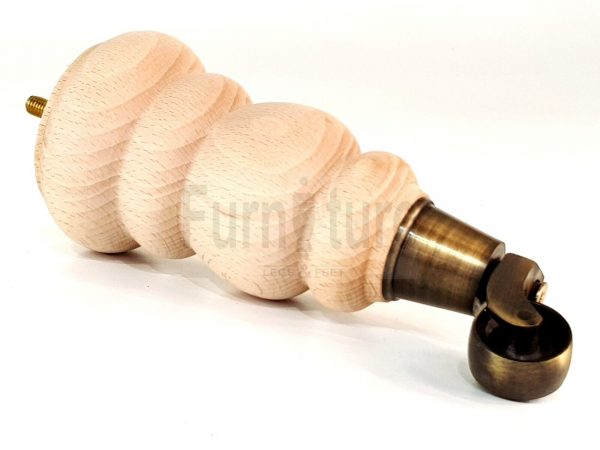 4x Turned Wood Furniture Castor Leg M8 Replacement Feet Chairs Stools Sofa 200mm - Image 7