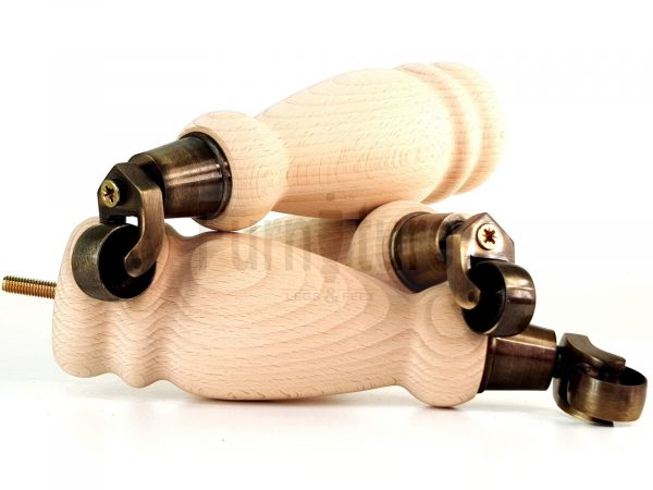 4x Turned Wood Furniture Castor Leg M8 Replacement Feet Chairs Stools Sofa 250mm - Image 5