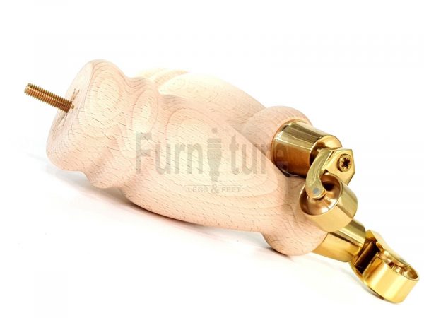 4x Turned Wood Furniture Castor Leg M8 Replacement Feet Chairs Stools Sofa 250mm - Image 4