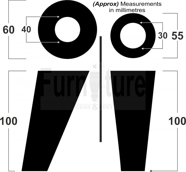 4x Turned Wood Furniture Settee Leg M8 Replacement Feet Chairs Stools Sofa 100mm - Image 2