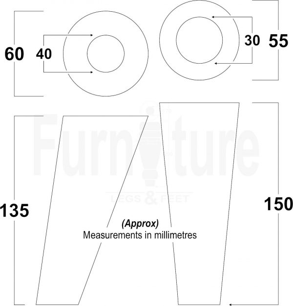 4x Turned Wood Furniture Settee Leg M8 Replacement Feet Chairs Stools Sofa 150mm - Image 2