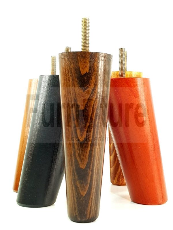4x Turned Wood Furniture Settee Leg M8 Replacement Feet Chairs Stools Sofa 150mm - Image 4