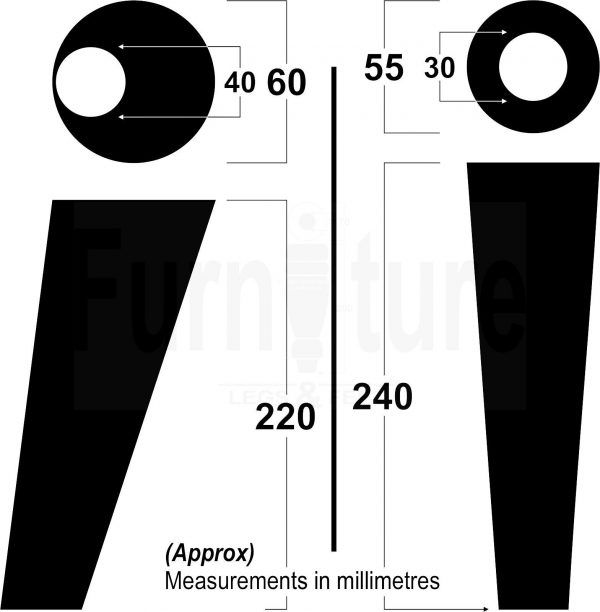 4x Turned Wood Furniture Settee Leg M8 Replacement Feet Chairs Stools Sofa 240mm - Image 2