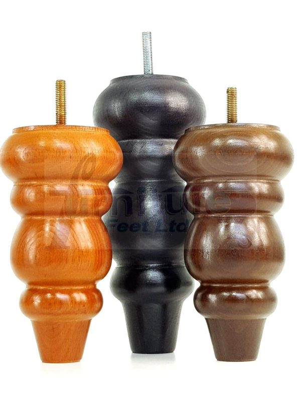 4x Turned Wood Repacement Furniture Leg Brown M8 Sofa Chair Settee Feet 200mm - Image 13