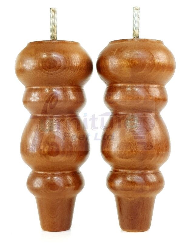 4x Turned Wood Repacement Furniture Leg Brown M8 Sofa Chair Settee Feet 200mm - Image 3