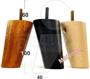4x WOOD FURNITURE CHAIR LEGS M8(8mm) REPLACEMENT SOFA / SETTEE FEET 100mm HIGH