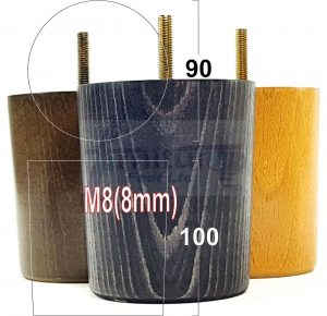 4x WOOD FURNITURE CHAIR LEGS M8(8mm) REPLACEMENT SOFA / SETTEE FEET 100mm HIGH