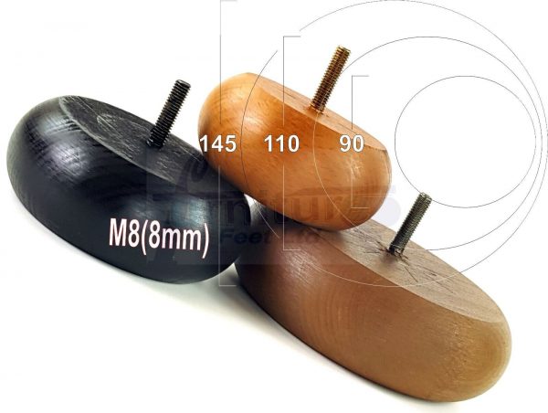 4x WOOD FURNITURE CHAIR LEGS M8(8mm) REPLACEMENT SOFA / SETTEE FEET 40mm HIGH
