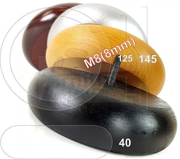 4x WOOD FURNITURE CHAIR LEGS M8(8mm) REPLACEMENT SOFA / SETTEE FEET 40mm HIGH - Image 3