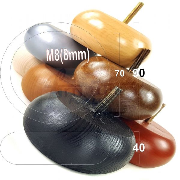 4x WOOD FURNITURE CHAIR LEGS M8(8mm) REPLACEMENT SOFA / SETTEE FEET 40mm HIGH - Image 5