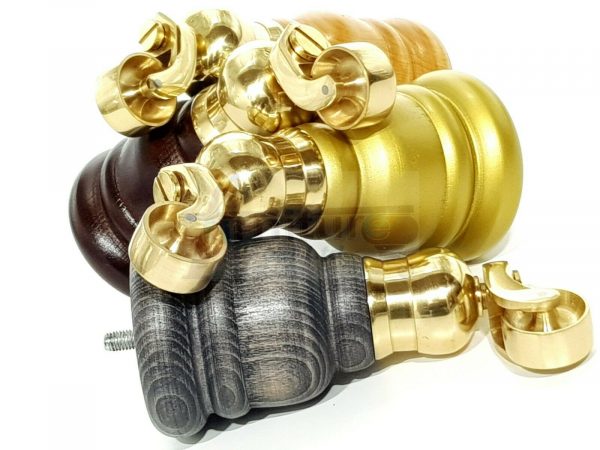 4x WOOD FURNITURE LEGS M8 REPLACEMENT BRASS CAULDRON CASTOR FEET 165mm HIGH - Image 3