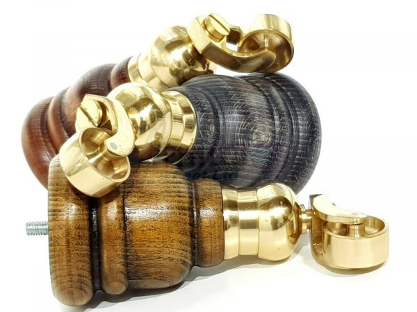 4x WOOD FURNITURE LEGS M8 REPLACEMENT BRASS CAULDRON CASTOR FEET 165mm HIGH - Image 6