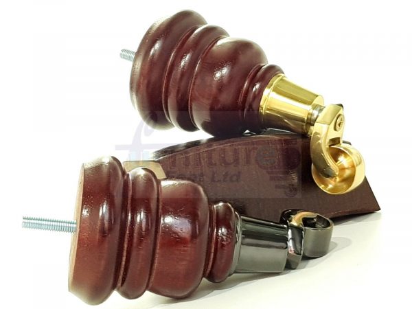 4x WOOD FURNITURE SOFA LEGS M8 REPLACEMENT CHAIR FEET 2 WITH CASTORS 165mm HIGH - Image 10