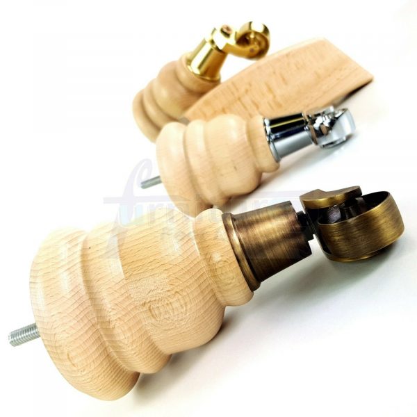 4x WOOD FURNITURE SOFA LEGS M8 REPLACEMENT CHAIR FEET 2 WITH CASTORS 165mm HIGH - Image 9