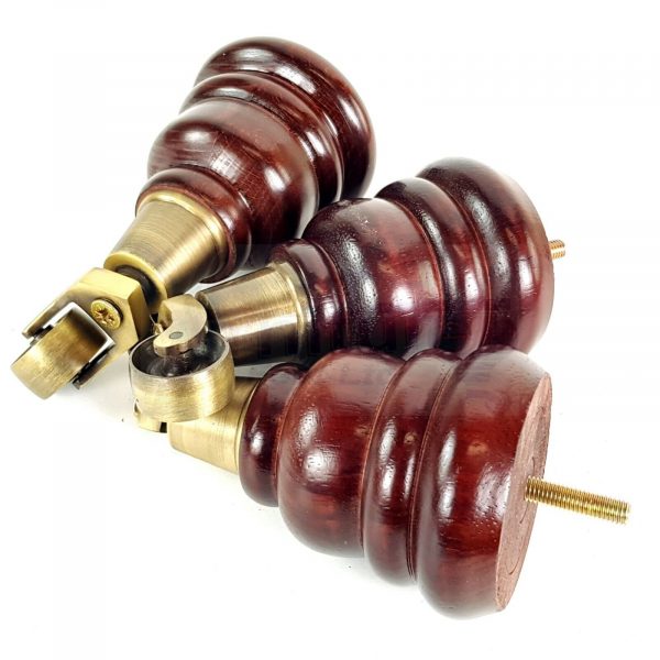 4x WOOD FURNITURE SOFA LEGS M8 REPLACEMENT CHAIR FEET WITH CASTORS 165mm HIGH - Image 10