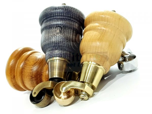 4x WOOD FURNITURE SOFA LEGS M8(8mm) REPLACEMENT CHAIR WITH CASTORS 165mm HIGH - Image 10