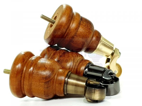 4x WOOD FURNITURE SOFA LEGS M8(8mm) REPLACEMENT CHAIR WITH CASTORS 165mm HIGH - Image 3