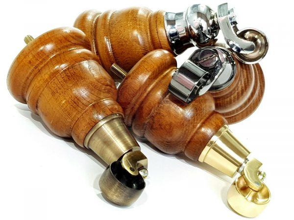 4x WOOD FURNITURE SOFA LEGS M8(8mm) REPLACEMENT CHAIR WITH CASTORS 165mm HIGH - Image 7