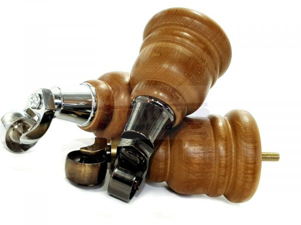 4x WOOD FURNITURE SOFA LEGS M8(8mm) REPLACEMENT CHAIR WITH CASTORS 165mm HIGH - Image 3