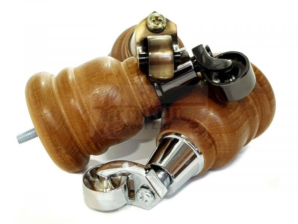 4x WOOD FURNITURE SOFA LEGS M8(8mm) REPLACEMENT CHAIR WITH CASTORS 165mm HIGH - Image 4