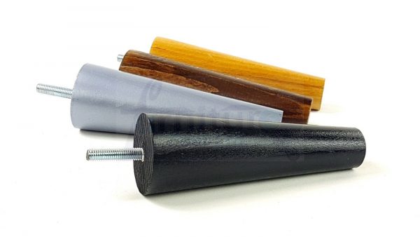 4x WOOD REPLACEMENT FURNITURE CHAIR LEG M8(8mm) TAPERED SETTEE FEET 150mm HIGH - Image 4