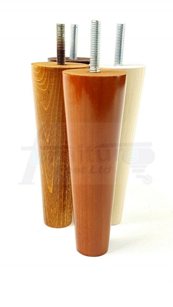 4x WOOD REPLACEMENT FURNITURE CHAIR LEG M8(8mm) TAPERED SETTEE FEET 160mm HIGH - Image 6