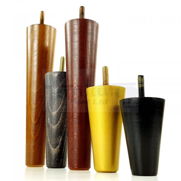 4x WOOD REPLACEMENT FURNITURE CHAIR LEG M8(8mm) TAPERED SETTEE FEET 200mm HIGH - Image 11