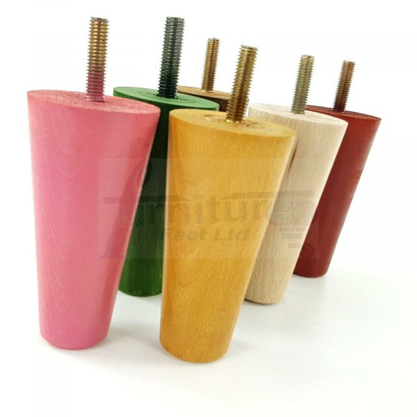 4x WOOD REPLACEMENT FURNITURE CHAIR LEGS M10(10mm) SOFA - SETTEE FEET 100mm HIGH - Image 4