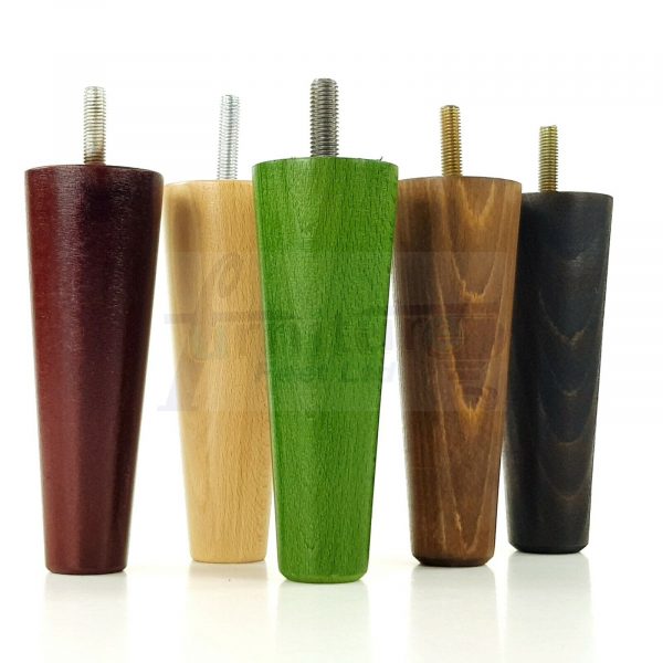 4x WOOD REPLACEMENT FURNITURE CHAIR LEGS M10(10mm) SOFA - SETTEE FEET 135mm HIGH - Image 4