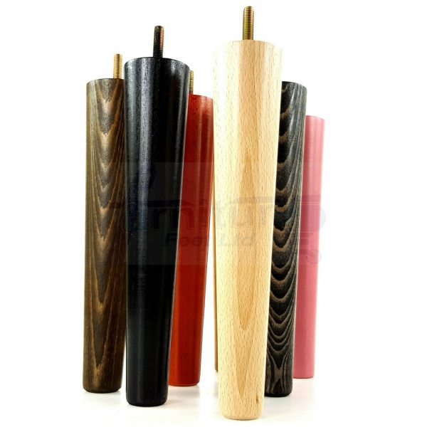 4x WOOD REPLACEMENT FURNITURE CHAIR LEGS M10(10mm) SOFA - SETTEE FEET 220mm HIGH - Image 10
