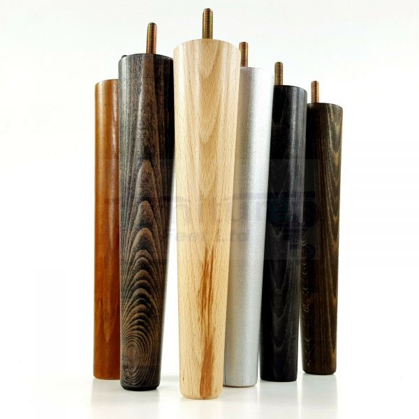 4x WOOD REPLACEMENT FURNITURE CHAIR LEGS M10(10mm) SOFA - SETTEE FEET 220mm HIGH - Image 3