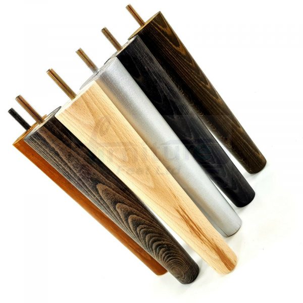 4x WOOD REPLACEMENT FURNITURE CHAIR LEGS M10(10mm) SOFA - SETTEE FEET 220mm HIGH - Image 4