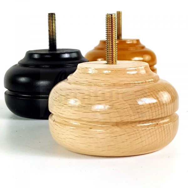 4x WOOD REPLACEMENT FURNITURE CHAIR LEGS M10(10mm) SOFA - SETTEE FEET 55mm HIGH - Image 4