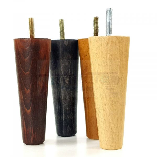 4x WOOD REPLACEMENT FURNITURE CHAIR LEGS M8(8mm) SOFA - SETTEE FEET 135mm HIGH - Image 4