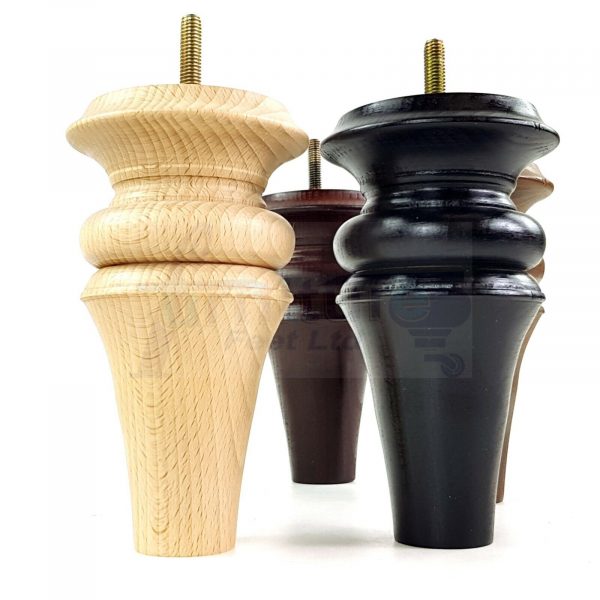 4x WOOD REPLACEMENT FURNITURE CHAIR LEGS M8(8mm) SOFA - SETTEE FEET 150mm HIGH - Image 3