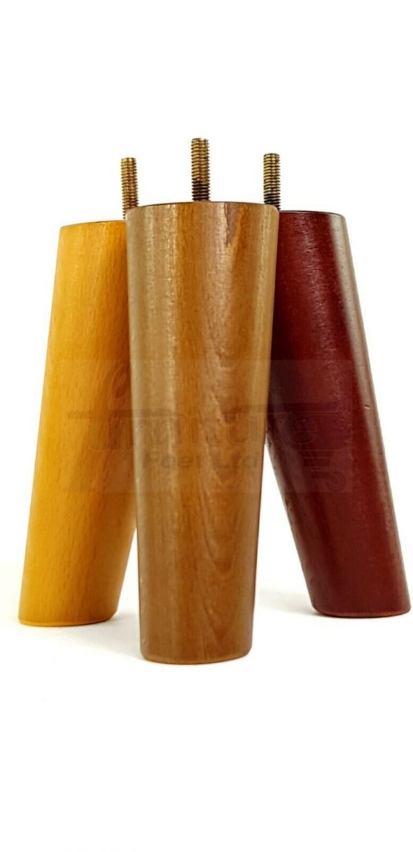 4x WOODEN ANGLED SOFA LEGS 150mm High CHAIR FURNITURE REPLACEMENT FEET M8(8mm) - Image 4