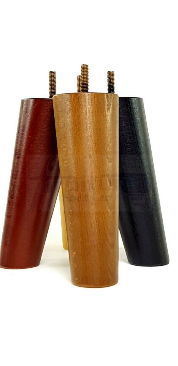 4x WOODEN ANGLED SOFA LEGS 150mm High CHAIR FURNITURE REPLACEMENT FEET M8(8mm) - Image 8