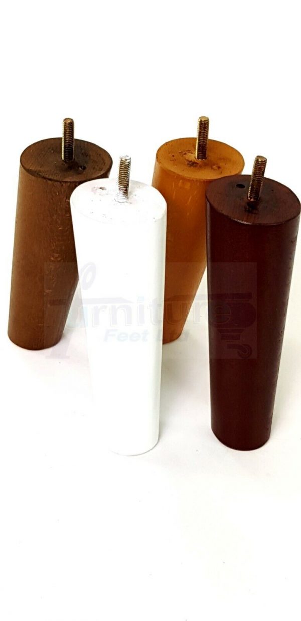 4x WOODEN ANGLED SOFA LEGS 160mm High CHAIR FURNITURE REPLACEMENT FEET M8(8mm) - Image 3