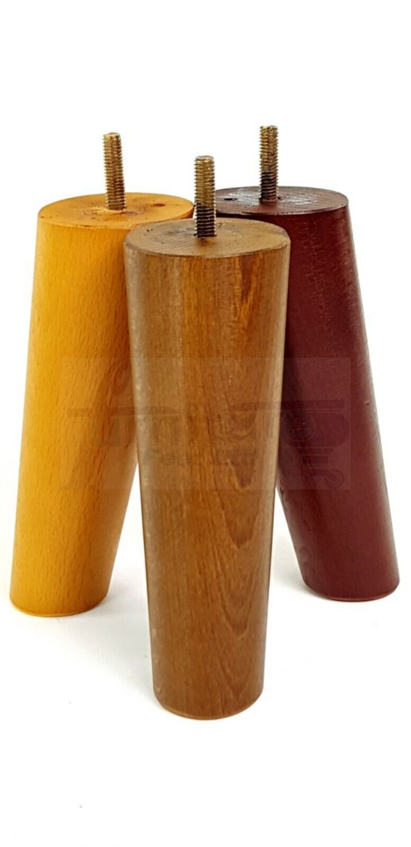 4x WOODEN ANGLED SOFA LEGS 160mm High CHAIR FURNITURE REPLACEMENT FEET M8(8mm) - Image 4
